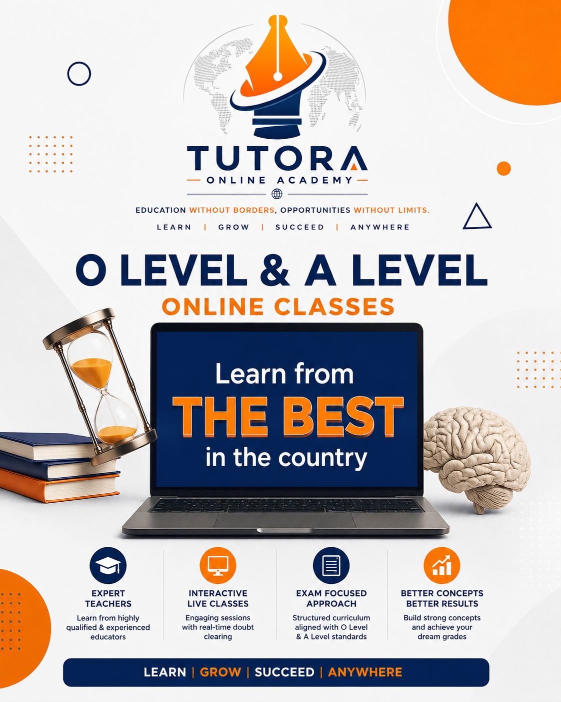 O Level and A Level online classes poster